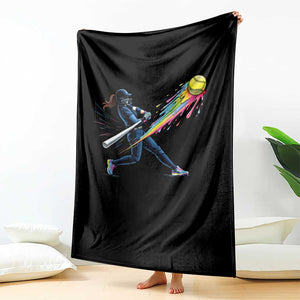 Softball Player Drip Throw Blanket TS10 Print Your Wear