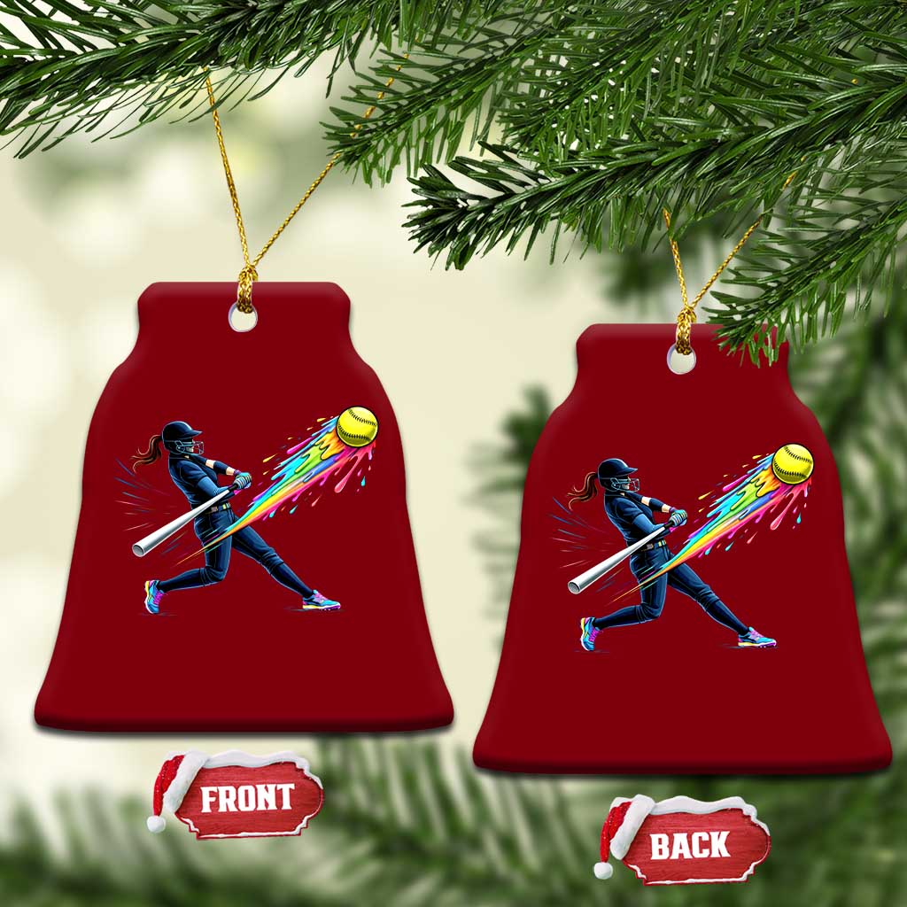 Softball Player Drip Ceramic Ornament TS10 Print Your Wear