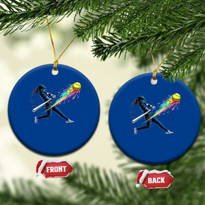 Softball Player Drip Ceramic Ornament TS10 1pc Blue Print Your Wear