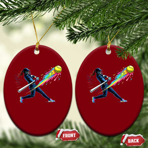 Softball Player Drip Ceramic Ornament TS10 Print Your Wear