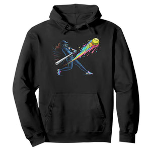 Softball Player Drip Hoodie TS10 Black Print Your Wear