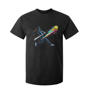 Softball Player Drip T Shirt For Kid TS10 Black Print Your Wear