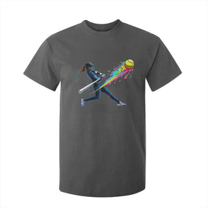 Softball Player Drip T Shirt For Kid TS10 Dark Heather Print Your Wear