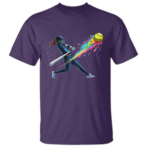 Softball Player Drip T Shirt TS10 Purple Print Your Wear