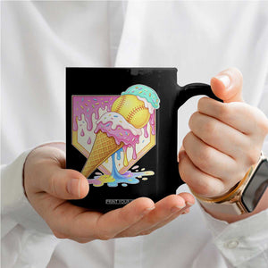 Softball Drip Coffee Mug Cute Softball Girls Ice Cream Drip Game Day TS10 Print Your Wear