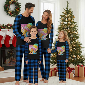 Softball Drip Plaid Pajama Set Cute Softball Girls Ice Cream Drip Game Day TS10 Blue Plaid Print Your Wear