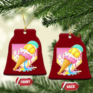 Softball Drip Ceramic Ornament Cute Softball Girls Ice Cream Drip Game Day TS10 Print Your Wear