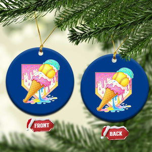 Softball Drip Ceramic Ornament Cute Softball Girls Ice Cream Drip Game Day TS10 1pc Blue Print Your Wear
