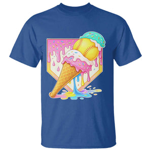 Softball Drip T Shirt Cute Softball Girls Ice Cream Drip Game Day TS10 Royal Blue Print Your Wear
