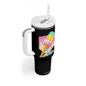 Softball Drip Tumbler With Handle Cute Softball Girls Ice Cream Drip Game Day TS10 Print Your Wear