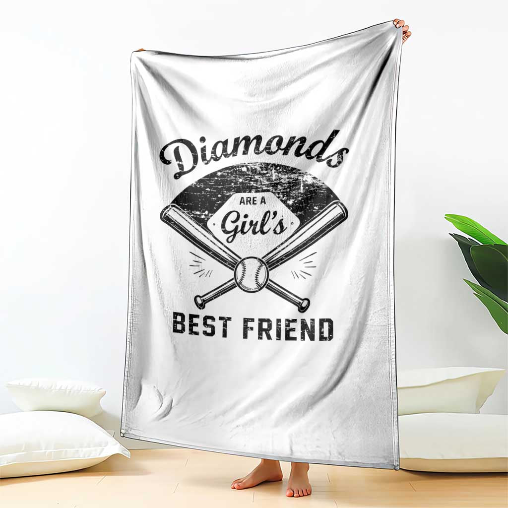 Softball Mom Gift Throw Blanket Diamonds Are A Girls Best Friend TS10 Print Your Wear