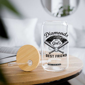 Softball Mom Gift Glass Can Diamonds Are A Girls Best Friend TS10 Print Your Wear