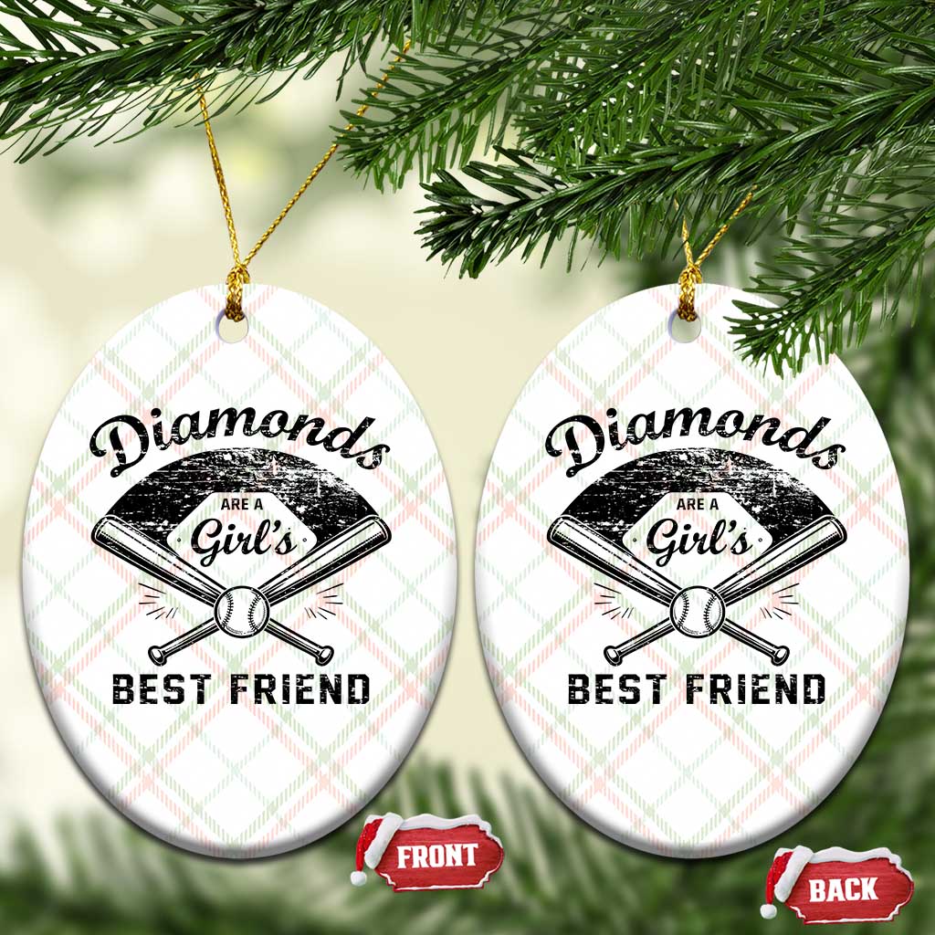 Softball Mom Gift Ceramic Ornament Diamonds Are A Girls Best Friend TS10 Print Your Wear