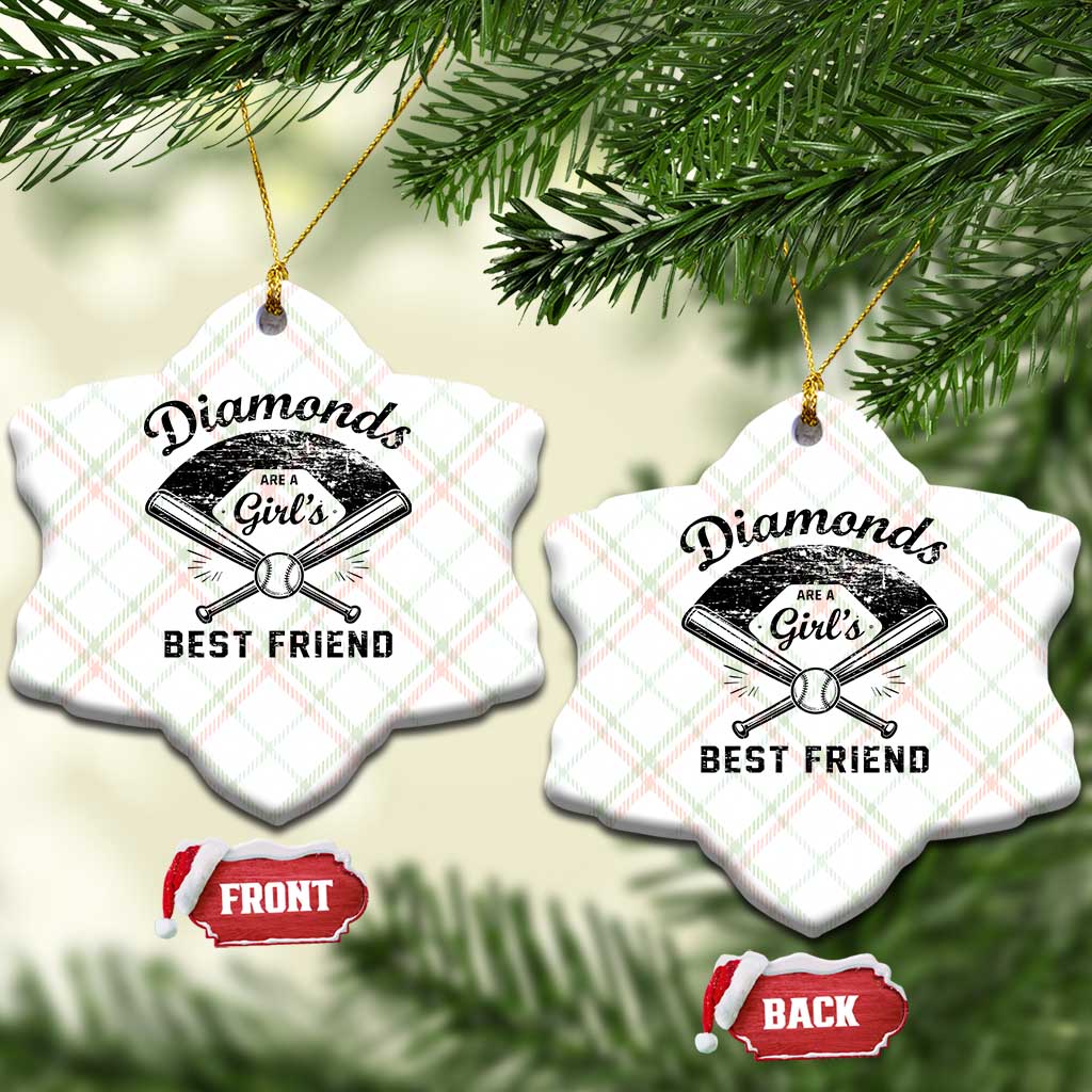 Softball Mom Gift Ceramic Ornament Diamonds Are A Girls Best Friend TS10 Print Your Wear