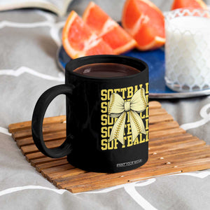 Softball Bow Coffee Mug Sister Sport Lovers Girls Team TS10 Print Your Wear