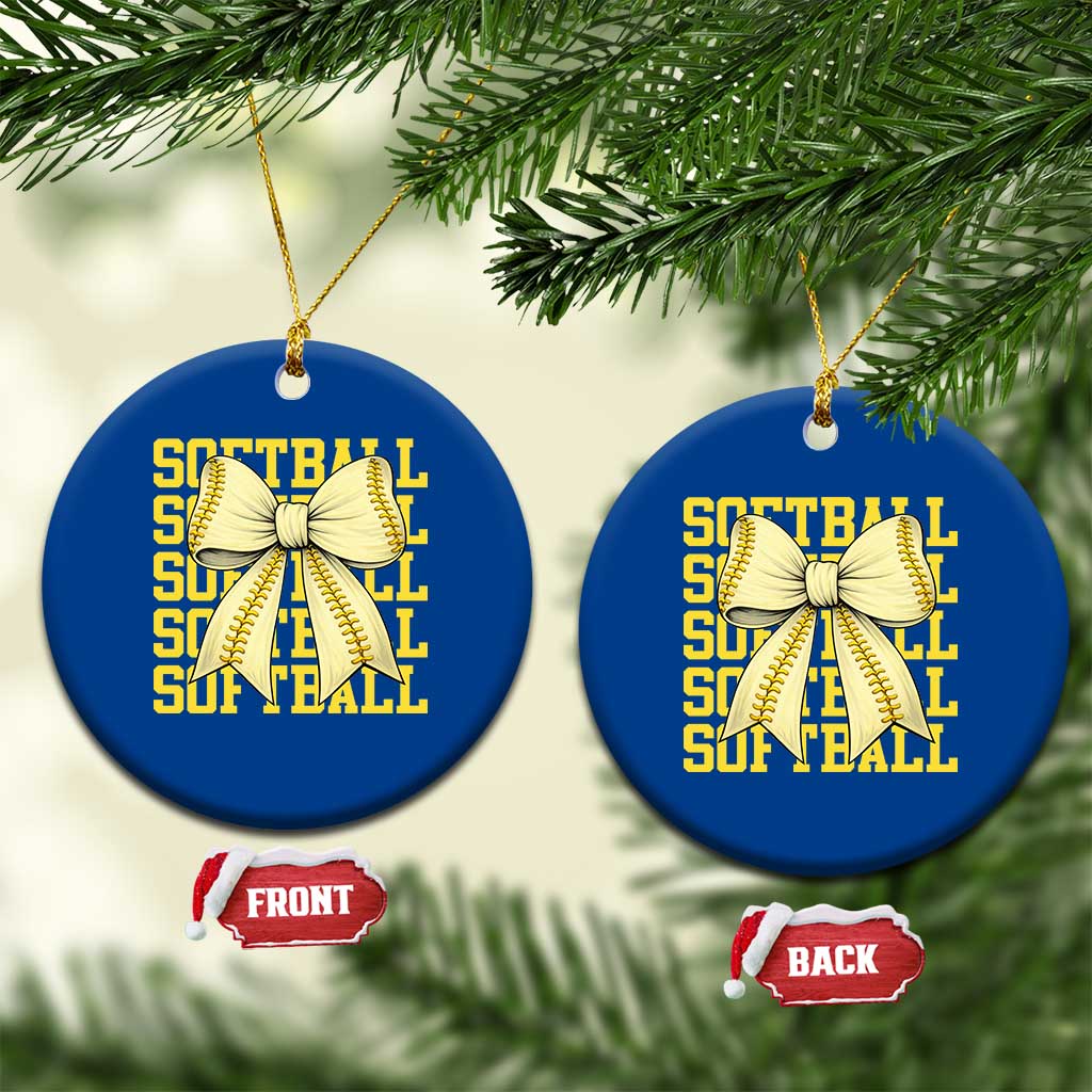 Softball Bow Ceramic Ornament Sister Sport Lovers Girls Team TS10 1pc Blue Print Your Wear