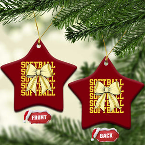 Softball Bow Ceramic Ornament Sister Sport Lovers Girls Team TS10 Print Your Wear