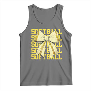 Softball Bow Tank Top Sister Sport Lovers Girls Team TS10 Black Heather Print Your Wear