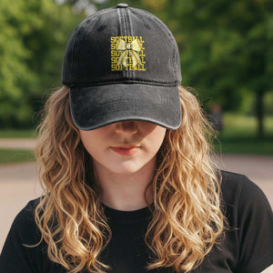 Softball Bow Washed Cotton Baseball Cap Sister Sport Lovers Girls Team TS10 Print Your Wear