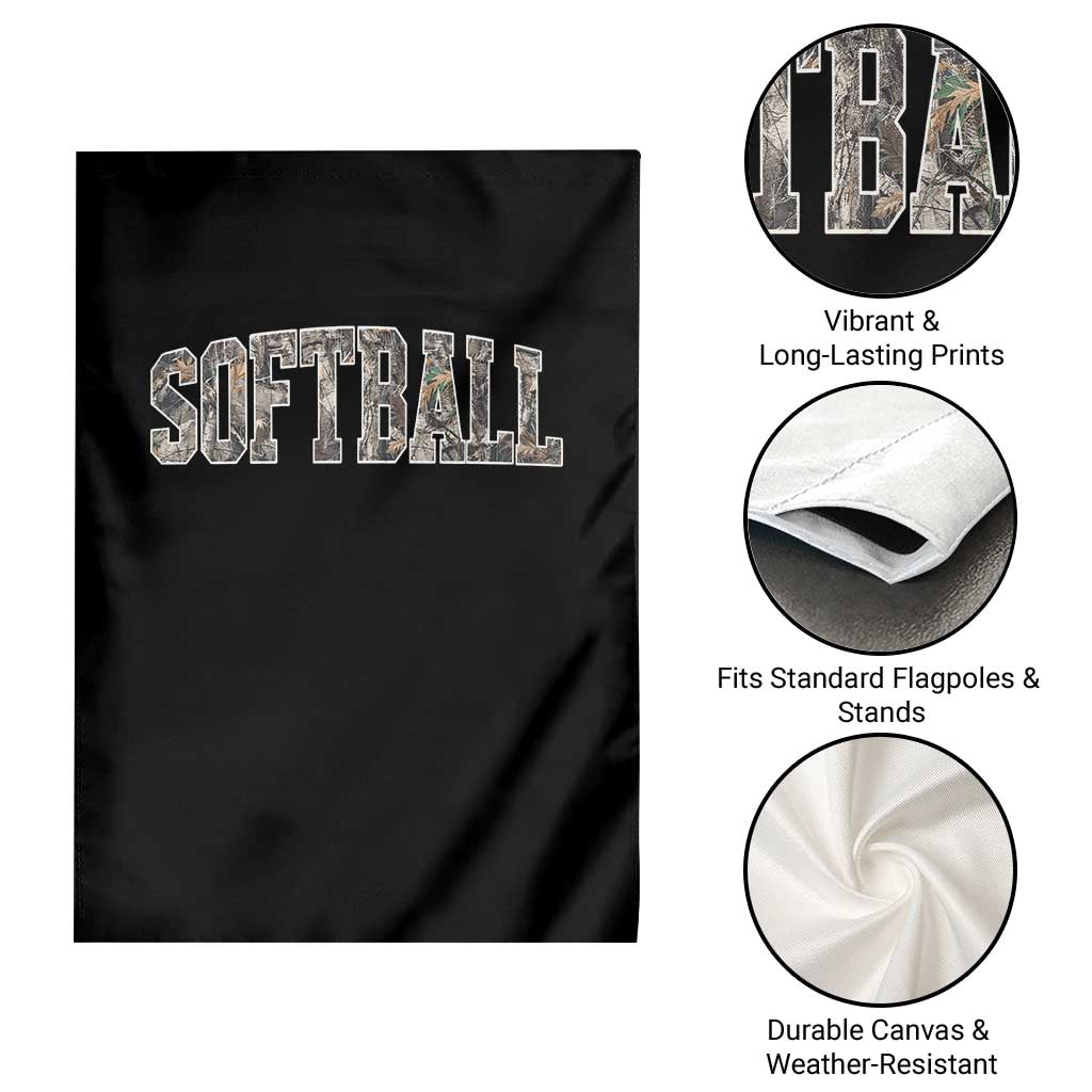 Camo Softball Garden Flag Vintage Camouflage Softball Varsity Game Day TS10 Print Your Wear