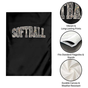 Camo Softball Garden Flag Vintage Camouflage Softball Varsity Game Day TS10 Print Your Wear