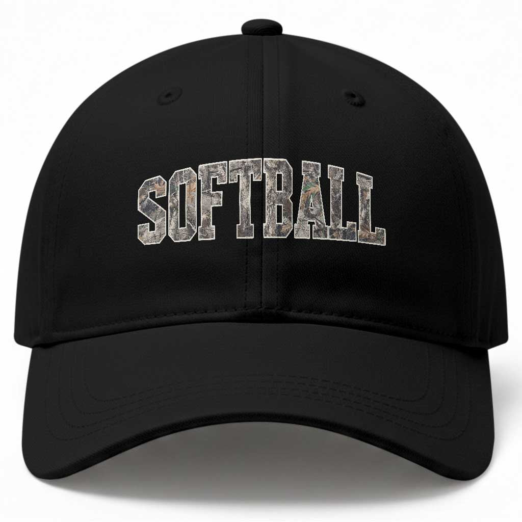 Camo Softball Baseball Cap Vintage Camouflage Softball Varsity Game Day TS10 Print Your Wear