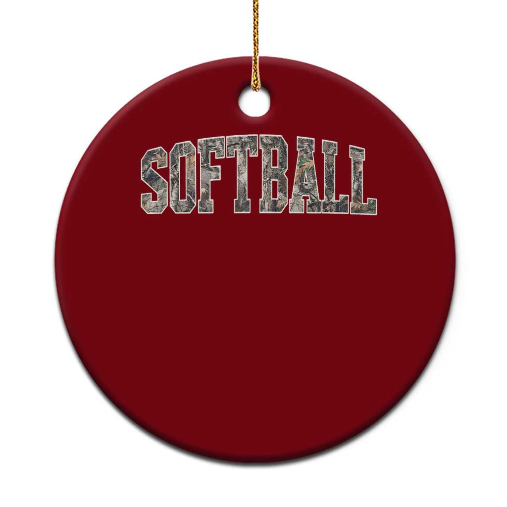Camo Softball Ceramic Ornament Vintage Camouflage Softball Varsity Game Day TS10 1pc Red Print Your Wear
