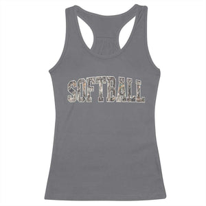 Camo Softball Racerback Tank Top Vintage Camouflage Softball Varsity Game Day TS10 Charcoal Print Your Wear