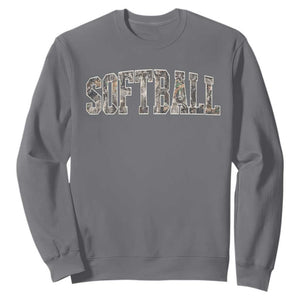Camo Softball Sweatshirt Vintage Camouflage Softball Varsity Game Day TS10 Charcoal Print Your Wear