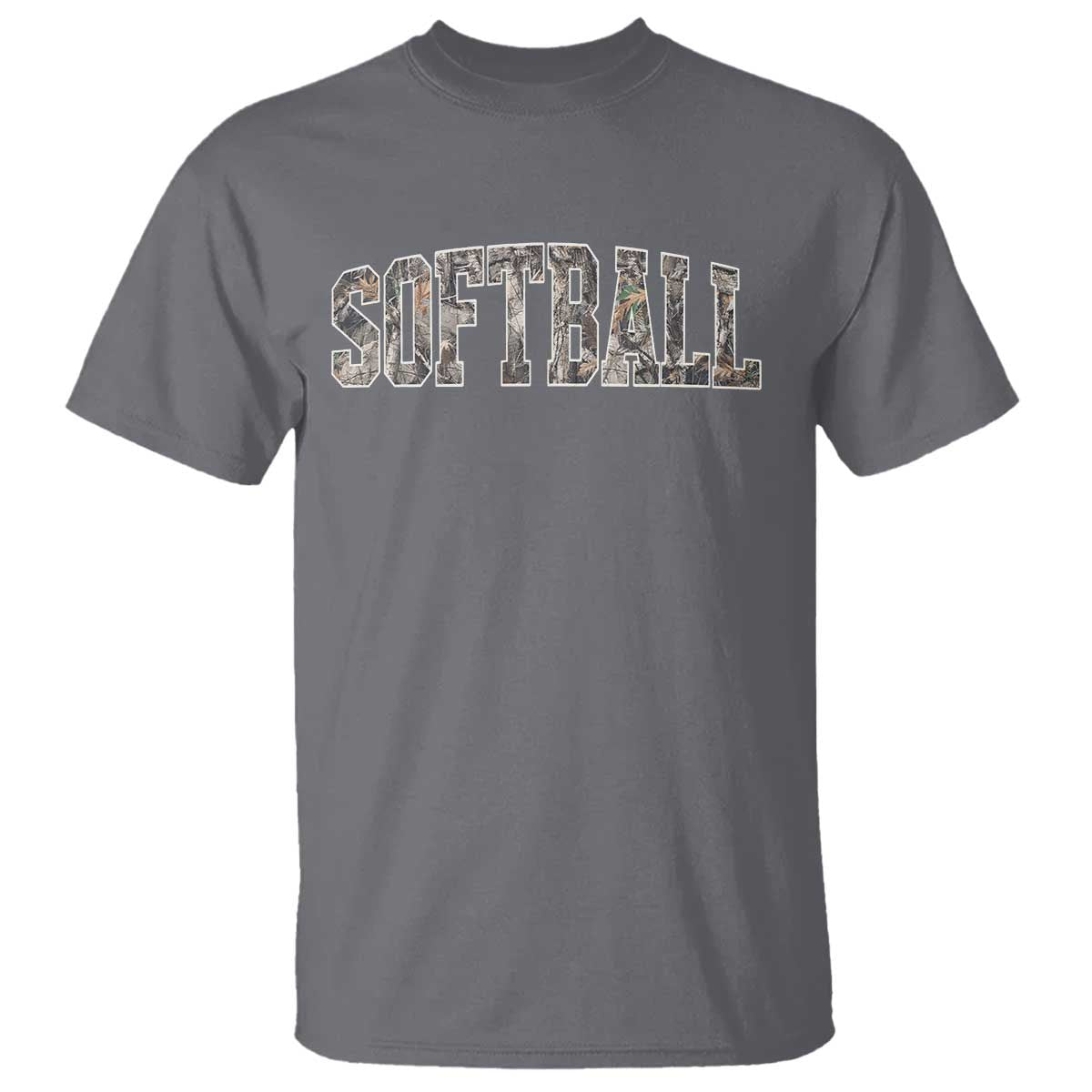 Camo Softball T Shirt Vintage Camouflage Softball Varsity Game Day TS10 Charcoal Print Your Wear