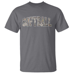 Camo Softball T Shirt Vintage Camouflage Softball Varsity Game Day TS10 Charcoal Print Your Wear