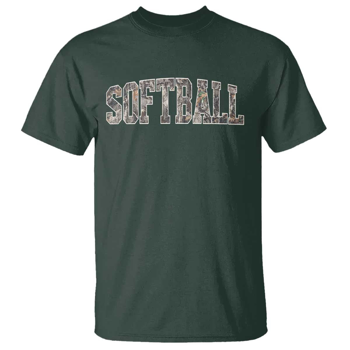 Camo Softball T Shirt Vintage Camouflage Softball Varsity Game Day TS10 Dark Forest Green Print Your Wear
