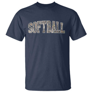 Camo Softball T Shirt Vintage Camouflage Softball Varsity Game Day TS10 Navy Print Your Wear
