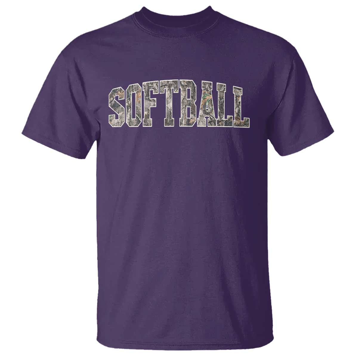 Camo Softball T Shirt Vintage Camouflage Softball Varsity Game Day TS10 Purple Print Your Wear