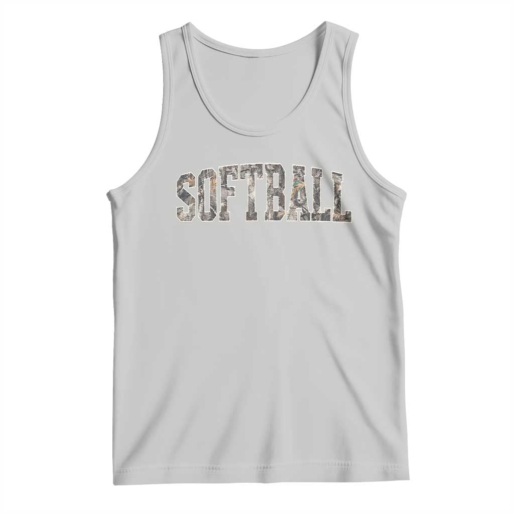 Camo Softball Tank Top Vintage Camouflage Softball Varsity Game Day TS10 Ash Print Your Wear