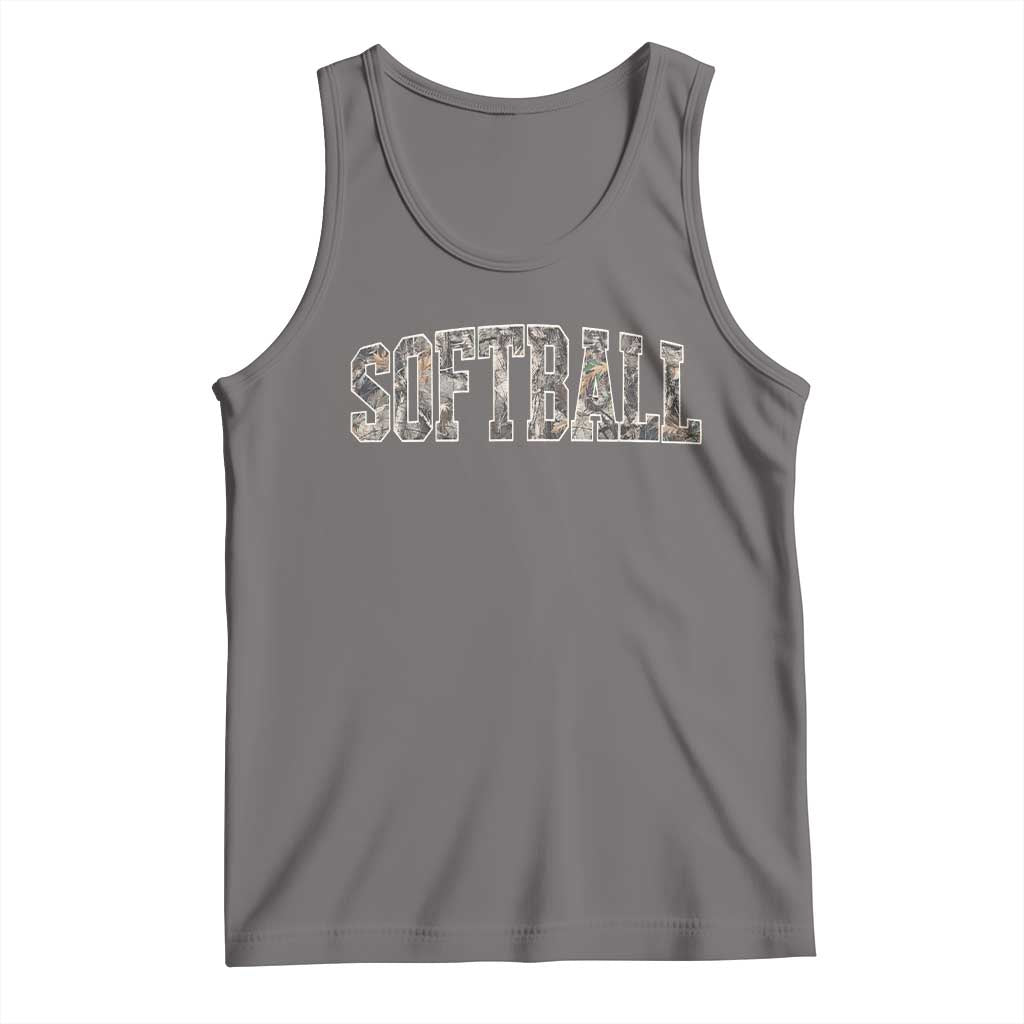 Camo Softball Tank Top Vintage Camouflage Softball Varsity Game Day TS10 Deep Heather Print Your Wear