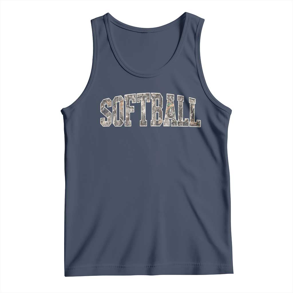Camo Softball Tank Top Vintage Camouflage Softball Varsity Game Day TS10 Navy Print Your Wear