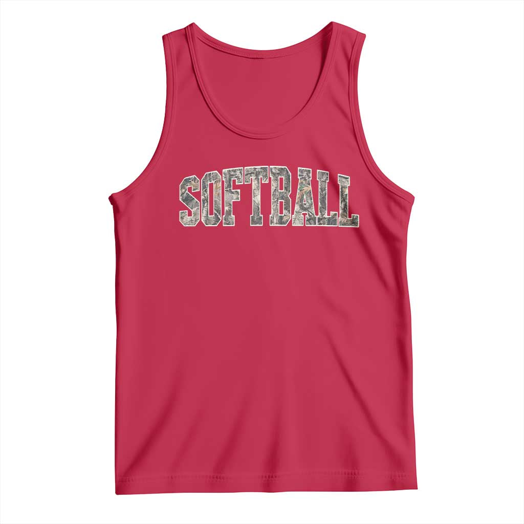 Camo Softball Tank Top Vintage Camouflage Softball Varsity Game Day TS10 Red Print Your Wear