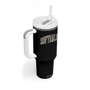 Camo Softball Tumbler With Handle Vintage Camouflage Softball Varsity Game Day TS10 Print Your Wear