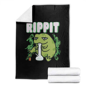 Rippit Frog Meme Throw Blanket Funny Stoner Bong Rip TS10 Black Print Your Wear