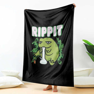 Rippit Frog Meme Throw Blanket Funny Stoner Bong Rip TS10 Print Your Wear