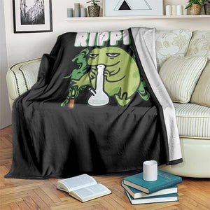 Rippit Frog Meme Throw Blanket Funny Stoner Bong Rip TS10 Print Your Wear