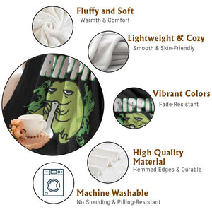 Rippit Frog Meme Throw Blanket Funny Stoner Bong Rip TS10 Print Your Wear