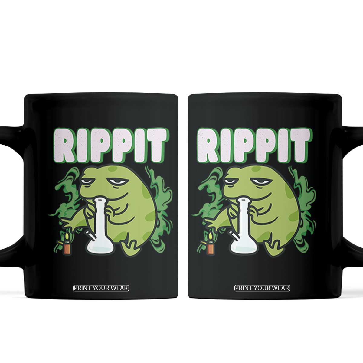Rippit Frog Meme Coffee Mug Funny Stoner Bong Rip TS10 Black Print Your Wear