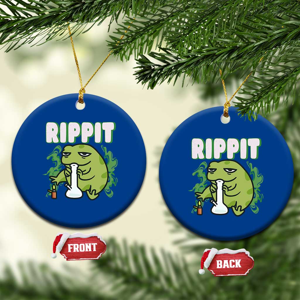 Rippit Frog Meme Ceramic Ornament Funny Stoner Bong Rip TS10 1pc Blue Print Your Wear