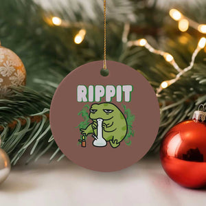 Rippit Frog Meme Ceramic Ornament Funny Stoner Bong Rip TS10 1pc Mocha Print Your Wear