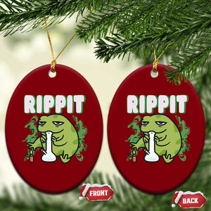 Rippit Frog Meme Ceramic Ornament Funny Stoner Bong Rip TS10 Print Your Wear