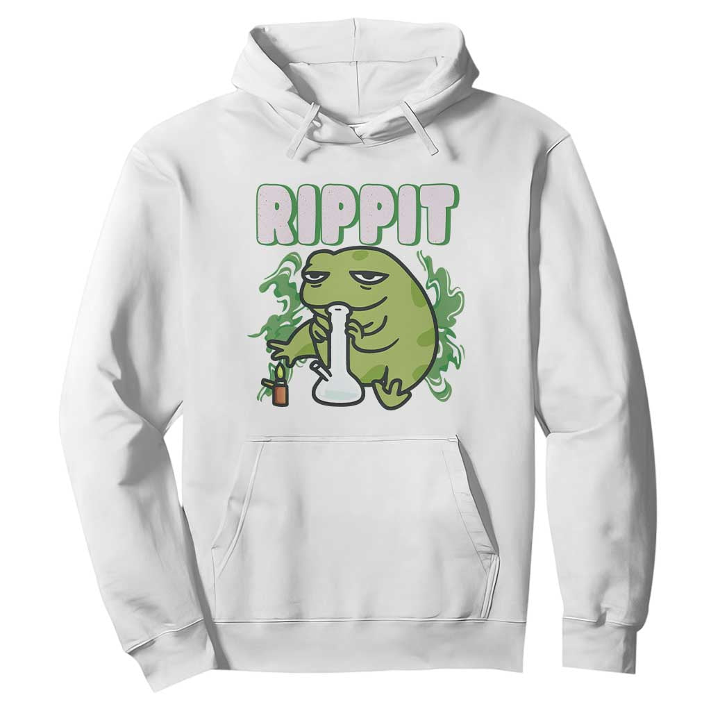 Rippit Frog Meme Hoodie Funny Stoner Bong Rip TS10 White Print Your Wear