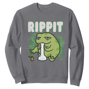 Rippit Frog Meme Sweatshirt Funny Stoner Bong Rip TS10 Charcoal Print Your Wear