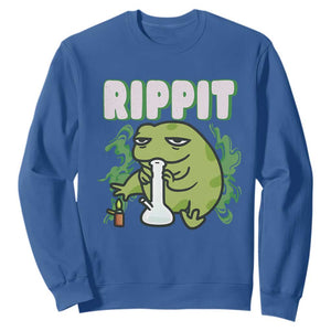 Rippit Frog Meme Sweatshirt Funny Stoner Bong Rip TS10 Royal Blue Print Your Wear